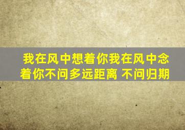 我在风中想着你我在风中念着你不问多远距离 不问归期